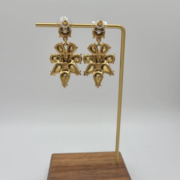 J Crew Clear Crystal Cluster Drop Earrings - Picture 3 of 8